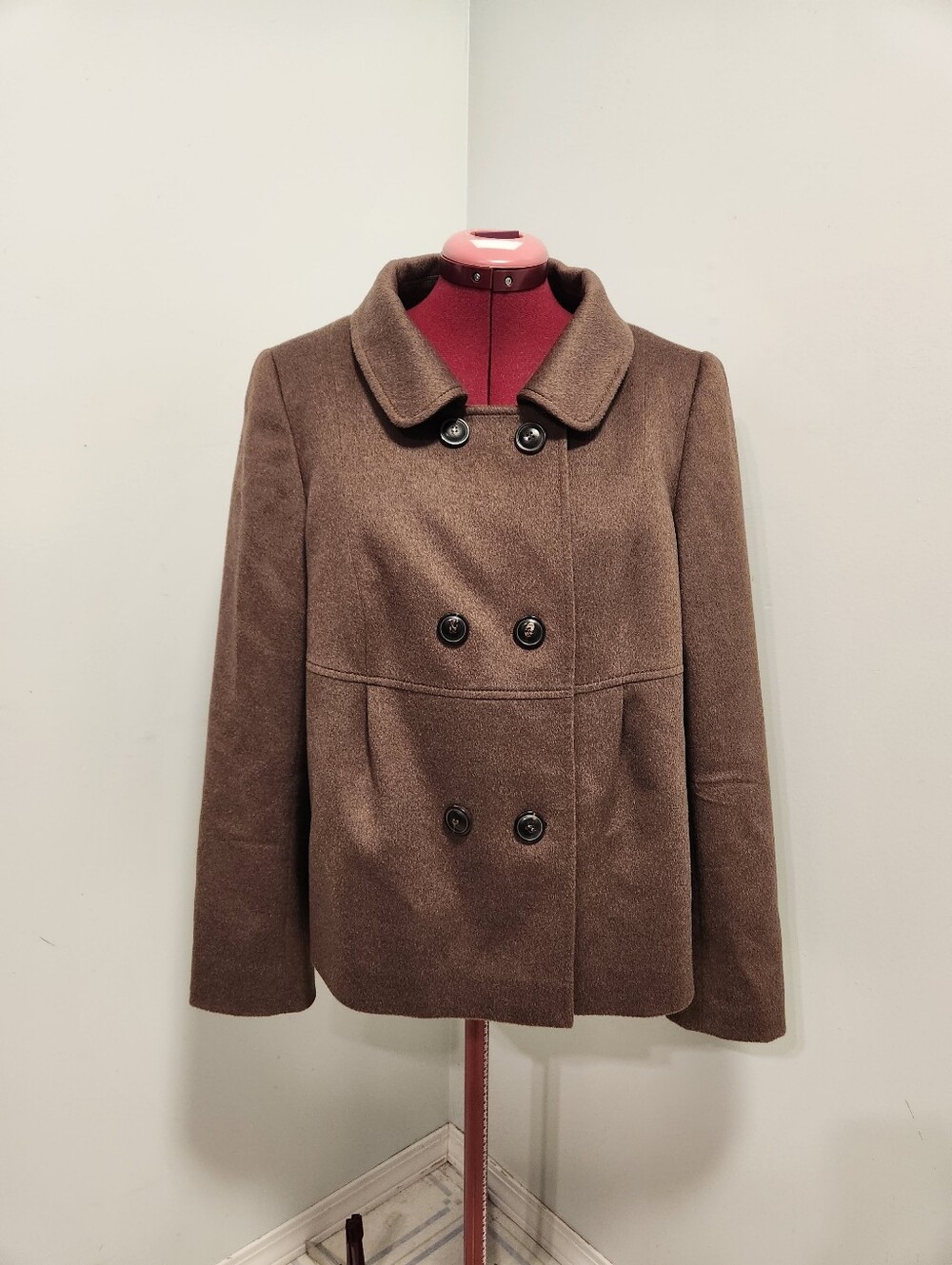 Escada Angora/wool/camel Blend Pea Coat